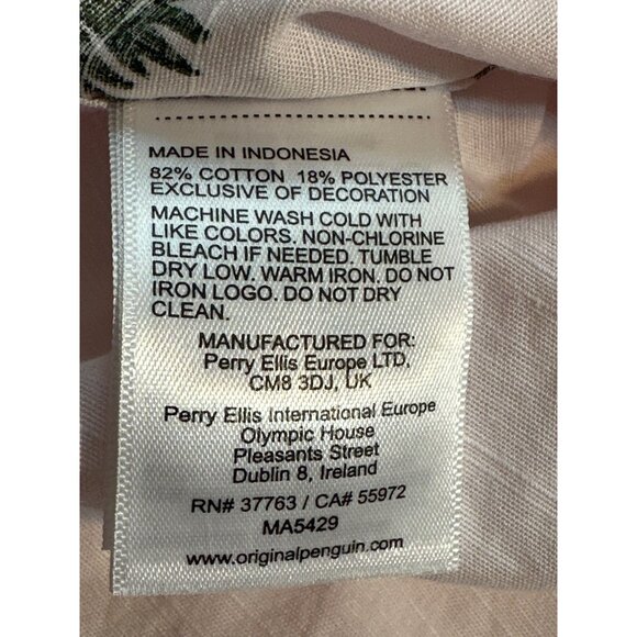 Men Original Penguin Pink Shirt Succulent Potted Plant Button Down Green Thumb - Picture 8 of 8